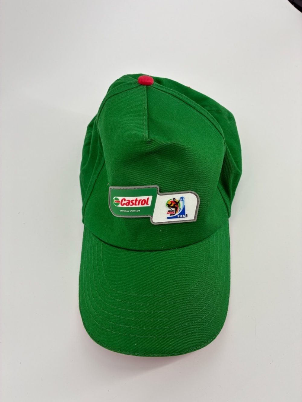 FIFA South Africa 2010 Castrol Green Baseball Cap with Red Top Button